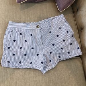 Fun Preppy Brooks Brothers Seersucker Cotton Shorts with Beautiful Embroidery!